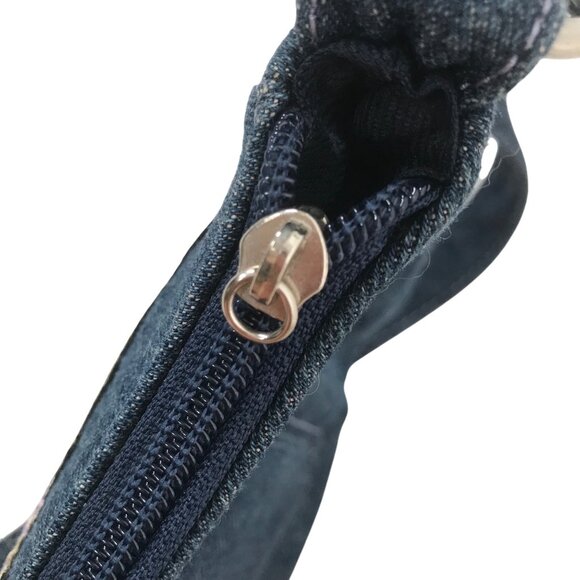 Vintage Y2K Denim Cottagecore Shoulder Bag Floral Embroidered Casual Small Purse - Picture 6 of 7